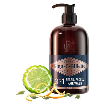 King C. Gillette Beard, Face & Hair Wash 350 ml