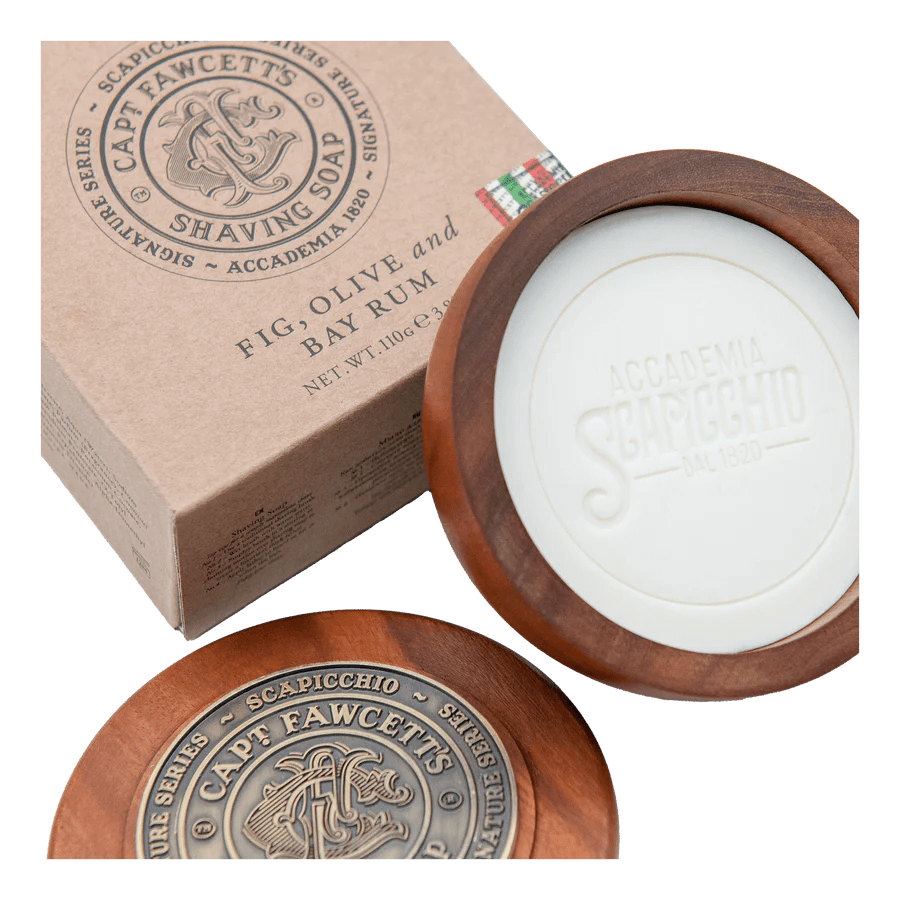 Captain Fawcett Scapicchio Shaving Soap Wooden Bowl 110 g - Barbersåpe - Pure·Men