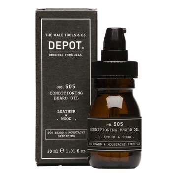 Depot No. 505 Conditioning Beard Oil Leather & Wood 30 ml - Skjeggolje - Pure·Men