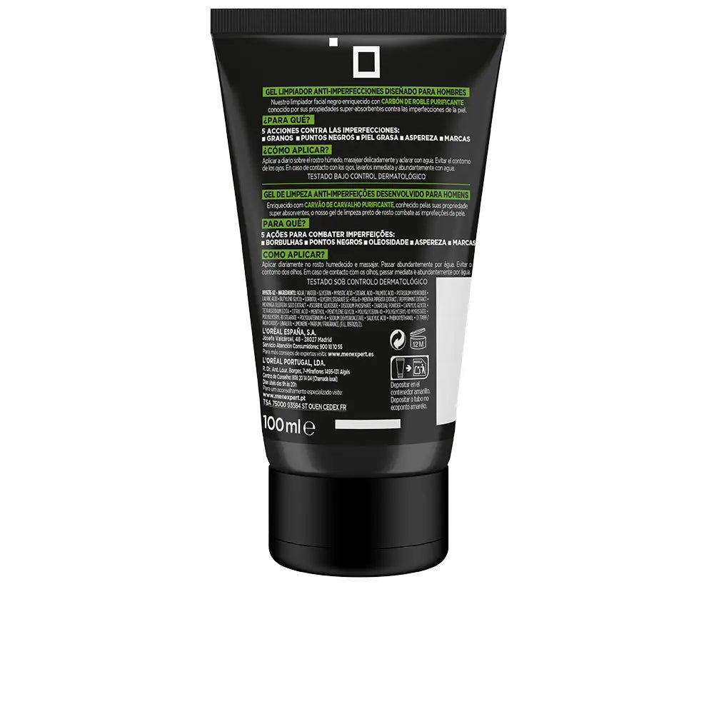 L'Oréal Paris Men Expert Pure Charcoal Anti-Imperfection Cleansing Gel 100 ml - Ansiktsrens / Face wash - Pure·Men