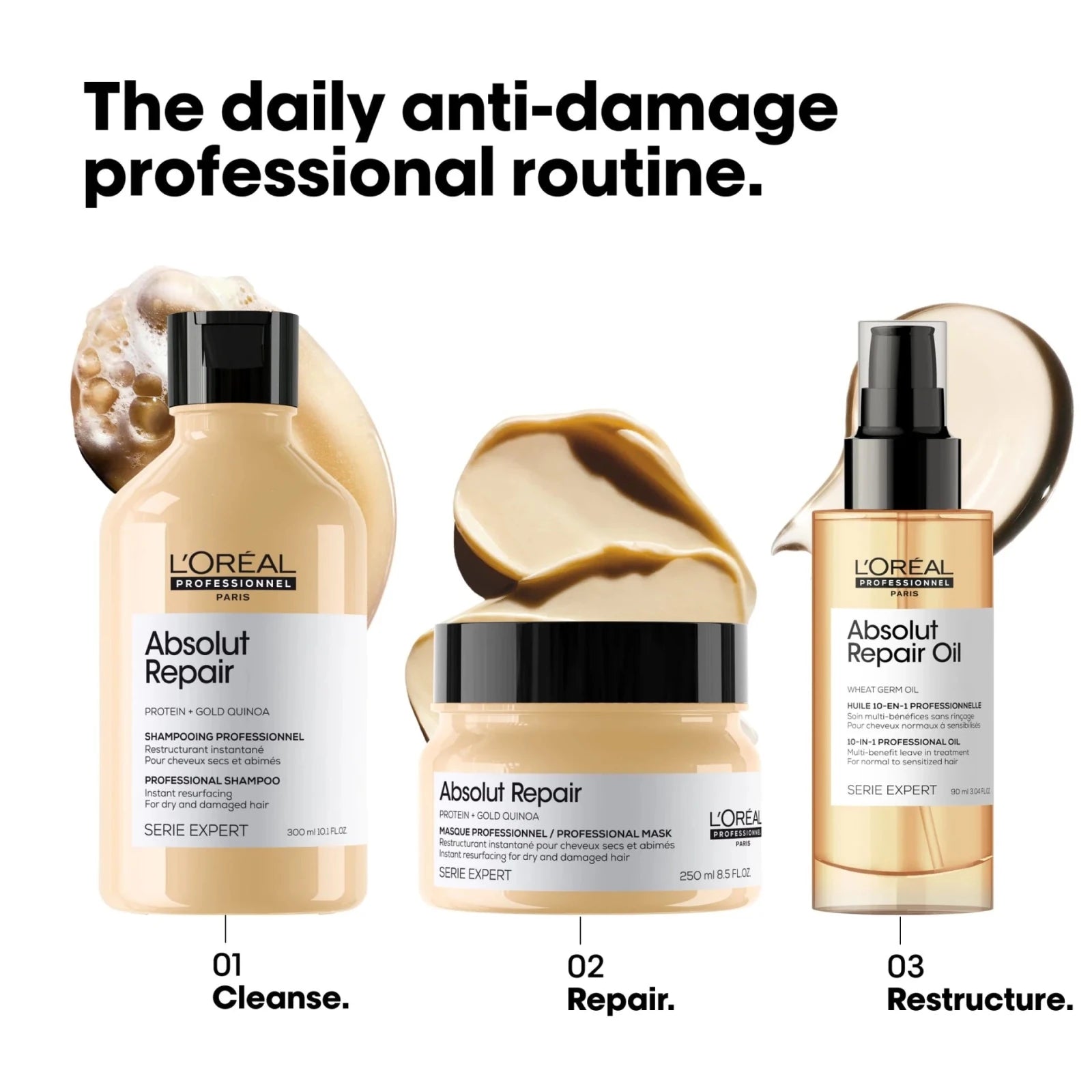 L’Oréal Professionnel Serie Expert Absolut Repair Gold Quinoa + Protein Mask 500 ml - Hårkur - Pure·Men